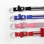 Rhinestone Dog Collar and Leash Set for Small Dogs, Fancy Bling Diamond Cat Collar Crystal Glitter Pretty Jewel Puppy Collars with Lead for XXS XS Small Medium Large Pet Dogs Kitten, Pink S