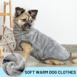 KAYCOWZA Dog Jacket for Cold Weather, 2 Pack Cozy Winter Warm Turtleneck Dog Coat Clothes for Large Meidum Small Dogs, Fleece Adjustable Pullover Dog Vest Sweater (M-XXL)