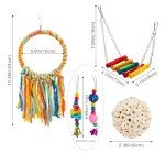 TogyGooty Pet Bird Toys, Parakeet Toys Natural Bird Toys Bird Cage Accessories, Swinging Chewing Hanging Standing Bird Swings Suitable for Budgerigar, Parakeet, Conure, Lovebird, Cockatiel