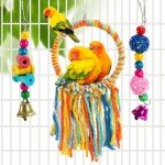 TogyGooty Pet Bird Toys, Parakeet Toys Natural Bird Toys Bird Cage Accessories, Swinging Chewing Hanging Standing Bird Swings Suitable for Budgerigar, Parakeet, Conure, Lovebird, Cockatiel
