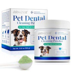 Dog Dental Powder - Teeth Cleaning Powder for Dogs - Dental Powder for Dogs - Dog Dental Care - Plaque & Bad Breath Off Powder Dog - Dental Care Supplies for Small - Medium - Large Dogs