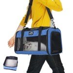 Airline Approved Pet Carrier for Cats and Small Dogs - Soft Sided, Foldable, Cat Dog Carrier Fits Pets Up to 20 lbs - Ideal for Travel, Car Rides, and Vet Visits - Dark Blue