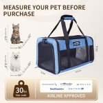 Airline Approved Pet Carrier for Cats and Small Dogs - Soft Sided, Foldable, Cat Dog Carrier Fits Pets Up to 20 lbs - Ideal for Travel, Car Rides, and Vet Visits - Dark Blue