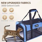 Airline Approved Pet Carrier for Cats and Small Dogs - Soft Sided, Foldable, Cat Dog Carrier Fits Pets Up to 20 lbs - Ideal for Travel, Car Rides, and Vet Visits - Dark Blue