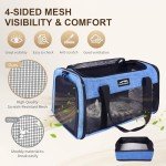 Airline Approved Pet Carrier for Cats and Small Dogs - Soft Sided, Foldable, Cat Dog Carrier Fits Pets Up to 20 lbs - Ideal for Travel, Car Rides, and Vet Visits - Dark Blue