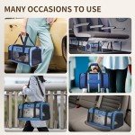 Airline Approved Pet Carrier for Cats and Small Dogs - Soft Sided, Foldable, Cat Dog Carrier Fits Pets Up to 20 lbs - Ideal for Travel, Car Rides, and Vet Visits - Dark Blue