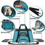 PetAmi Airline Approved Pet Carrier for Cat, Soft Sided Dog Carrier for Small Dog, Cat Travel Supplies Accessories Indoor Cat, Ventilated Pet Carrying Bag Medium Large Kitten Puppy, Small Heather Blue