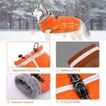 Lelepet Warm Winter Dog Coat with Harness - Windproof Reflective Turtleneck Fleece Vest for Small, Medium and Large Dogs