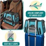 PetAmi Airline Approved Pet Carrier for Cat, Soft Sided Dog Carrier for Small Dog, Cat Travel Supplies Accessories Indoor Cat, Ventilated Pet Carrying Bag Medium Large Kitten Puppy, Small Heather Blue