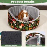 Glittme Guinea Pig Bed Soft Rabbit Bed with Thick Removable Mat Bunny Bed Machine Washable Guinea Pig Accessories Cozy Guinea Pig House for Guinea Pig, Rabbit, Ferret, Round Cuddler Cup Bed