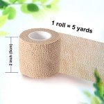 Self Adhesive Bandage Wrap, Self Adhering Bandage Wrap, Vet Wrap for Dogs, Self Adherent Cohesive Wrap Bandages for Sports, Athletic, First Aid, Wrist, Ankle, Tape, 4 Pack, 2 inch