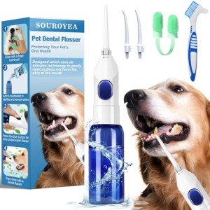 Souroyea Dog Tooth Brushing Kit - Equipped with a Pet Manual Teeth Cleaner, Cat Toothbrush Silicone Finger Wipes for Small & Large Dogs Supplies, Pet Teeth Cleaning Tools & Dental Care Accessories