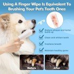 Vannon Pet Dental Care Finger Wipes, Pet Teeth Cleaning Wipes for Cats and Dogs, Dog Teeth Wipes, Freshen Breath, Reduce Plaque & Tartar, 2Pack, 100PCS