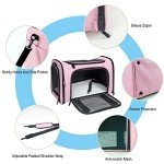 NextFri Soft Sided Carrier for Small Medium Cats Dogs,TSA Airline Approved Collapsible Travel Pet Carrier Medium Pink