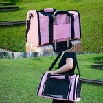 NextFri Soft Sided Carrier for Small Medium Cats Dogs,TSA Airline Approved Collapsible Travel Pet Carrier Medium Pink