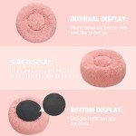 Veehoo Calming Dog Bed for Large Medium Dogs, Anti Anxiety Donut Large Pet Bed, Round Fluffy Cuddler Washable Dog Bed, Indoor Dog Bed with Slip-Resistant Bottom Fits up to 45 lbs Pets, 30", Pink