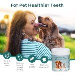 55Pcs Dog Teeth Cleaning Wipes, Dog Dental Wipes Pet Dental Finger Wipes for Dogs & Cats, Dog Teeth Cleaner Cat Dental Wipes Reduces Plaque & Freshens Breath