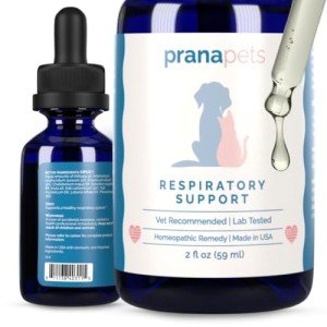 PranaPets Respiratory Support Supplement for Dogs & Cats | Naturally Promotes Optimal Respiratory Function in Pets | Safely aids with Symptoms of Seasonal Allergies