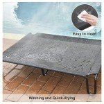 pettycare Elevated Outdoor Dog Bed - Dog Cots beds for Large Dogs XL, Waterproof Raised Dog Bed Easy to Assemble, Cooling Elevated Dog Bed with Teslin Mesh, Durable, Non Slip, Up to 85 lbs,Black