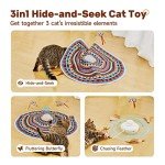Potaroma Cat Toys Chargeable, 3in1 Hide and Seek, Automatic Interactive Toy, Fluttering Butterfly, Moving Feather, Kitten Wand Toy, Indoor Exercise Kicker 22.8 Inches Cover for All Breeds