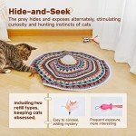 Potaroma Cat Toys Chargeable, 3in1 Hide and Seek, Automatic Interactive Toy, Fluttering Butterfly, Moving Feather, Kitten Wand Toy, Indoor Exercise Kicker 22.8 Inches Cover for All Breeds