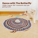 Potaroma Cat Toys Chargeable, 3in1 Hide and Seek, Automatic Interactive Toy, Fluttering Butterfly, Moving Feather, Kitten Wand Toy, Indoor Exercise Kicker 22.8 Inches Cover for All Breeds