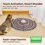 Potaroma Cat Toys Chargeable, 3in1 Hide and Seek, Automatic Interactive Toy, Fluttering Butterfly, Moving Feather, Kitten Wand Toy, Indoor Exercise Kicker 22.8 Inches Cover for All Breeds