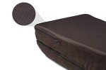 Furhaven Orthopedic Dog Bed for Medium/Small Dogs w/ Removable Bolsters & Washable Cover, For Dogs Up to 35 lbs - Two-Tone Plush Faux Fur & Suede L Shaped Chaise - Espresso, Medium,30"L x 20"W x 6"Th