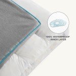 Bedsure Entire Waterproof Large Dog Bed - 4 inch Thicken Up to 80lbs Large Dog Bed with Removable Washable Cover, Pet Bed Mat Pillows, Grey