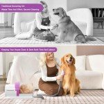 geoorood Dog Hair Vacuum & Grooming Kit 2.5L Large Capacity, Pet Grooming Vacuum with Clipper, Ideal for Shedding Dogs & Cats at Home Cleaning Tools - Purple/Pink