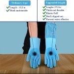 1TO3GO Pet Grooming Gloves Pet Hair Remover Cat, Dog Washing Gloves Silicone Heat Resistant Cleaning Gloves with High-Density Teeth Grooming Gloves for Dogs, Cats, Horses, Rabbits (1 Pair - Blue)