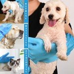 1TO3GO Pet Grooming Gloves Pet Hair Remover Cat, Dog Washing Gloves Silicone Heat Resistant Cleaning Gloves with High-Density Teeth Grooming Gloves for Dogs, Cats, Horses, Rabbits (1 Pair - Blue)