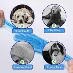 1TO3GO Pet Grooming Gloves Pet Hair Remover Cat, Dog Washing Gloves Silicone Heat Resistant Cleaning Gloves with High-Density Teeth Grooming Gloves for Dogs, Cats, Horses, Rabbits (1 Pair - Blue)