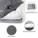 Yiruka XL Dog Bed, Orthopedic Washable Dog Bed with Removable Cover, Grey Waterproof Extra Large Dog Bed, Dog Beds for Large Sized Dog