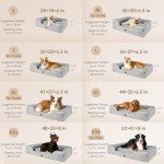 EHEYCIGA Orthopedic Dog Bed for Small Dogs, Waterproof Memory Foam Small Dog Beds with Sides, Non-Slip Bottom and Egg-Crate Foam Medium Dog Couch Bed with Washable Removable Cover, Grey