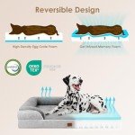 EHEYCIGA Orthopedic Dog Bed for Small Dogs, Waterproof Memory Foam Small Dog Beds with Sides, Non-Slip Bottom and Egg-Crate Foam Medium Dog Couch Bed with Washable Removable Cover, Grey