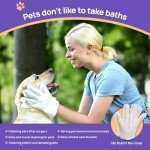 HICC PET Cleaning & Deodorizing Bath Wipes for Dogs and Cats, Hypoallergenic Nourish Fur Coconut Oil Dog Grooming Wipes, Puppy Bathing Gloves Wipes for Daily and Traveling