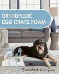 OhGeni 41 Inch Orthopedic Waterproof & Machine Washable Dog Bed with Egg Crate Foam Support, Non-Slip Bottom and Removable Pet Bed Cover for Extra Large, Large, Medium, Small Dogs (Gray)