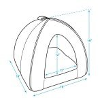 Pet Tent - Soft Bed for Dog and Cat by Best Pet Supplies - Gray Linen, 19" x 19" x H:19"