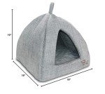 Pet Tent - Soft Bed for Dog and Cat by Best Pet Supplies - Gray Linen, 19" x 19" x H:19"