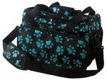 WAHL Professional Animal Travel Tote Bag with Zipper - Travel Bag - Storage Bag for Grooming Supplies - for Dog, Cat & Pet Groomers - 28.8 Inches, Turquoise Paw Print Design (#97764-300)