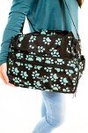 WAHL Professional Animal Travel Tote Bag with Zipper - Travel Bag - Storage Bag for Grooming Supplies - for Dog, Cat & Pet Groomers - 28.8 Inches, Turquoise Paw Print Design (#97764-300)