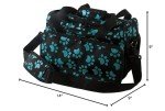WAHL Professional Animal Travel Tote Bag with Zipper - Travel Bag - Storage Bag for Grooming Supplies - for Dog, Cat & Pet Groomers - 28.8 Inches, Turquoise Paw Print Design (#97764-300)