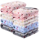 Tudomro 8 Pcs Guinea Pig Bedding Cage Liners Bulk Waterproof Blankets Small Animal Flannel Throw Bedding Absorbent Reusable Pet Pee Sleep Mat Pad Cover for Hamster Ferret (Dot,12 x 12 Inch)