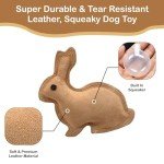 SPOT Dura-Fused Leather Rabbit - Durable Dog Toy with Squeaker, Real Leather & Jute Fabric, Interactive Toy for Moderate & Aggressive Chewers, Small and Medium Dogs and Puppies, 7.5in