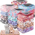 Newwiee 20 Pcs Small PET Fleece Blanket Washable Waterproof Small Animal Cage Bedding Guinea Pig Puppy Dog Cat Pee Pad Liner Accessories(18 x 13 Inch, Assorted)