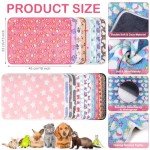 Newwiee 20 Pcs Small PET Fleece Blanket Washable Waterproof Small Animal Cage Bedding Guinea Pig Puppy Dog Cat Pee Pad Liner Accessories(18 x 13 Inch, Assorted)