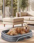 OhGeni Orthopedic Dog Bed for Extra Large Dogs, Dog Couch Design with Egg Foam Support, Removable, Machine Washable Plush Cover and Non-Slip Bottom with Four Sided Bolster Cushion (Gray)