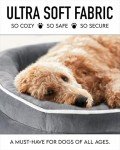OhGeni Orthopedic Dog Bed for Extra Large Dogs, Dog Couch Design with Egg Foam Support, Removable, Machine Washable Plush Cover and Non-Slip Bottom with Four Sided Bolster Cushion (Gray)