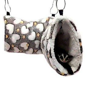 Hanging Tunnel for Small Animals, Hanging Hamster Toys, Sugar Glider Hammock Cage Accessories Bedding for Chinchilla Ferret Squirrel Guinea Pig Rat Playing Sleeping